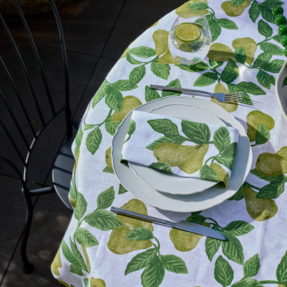 Pear Tree Green Tablecloth