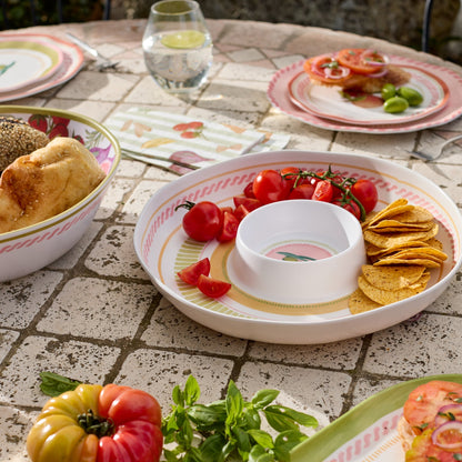 Fiesta Melamine Chip Dip Platter