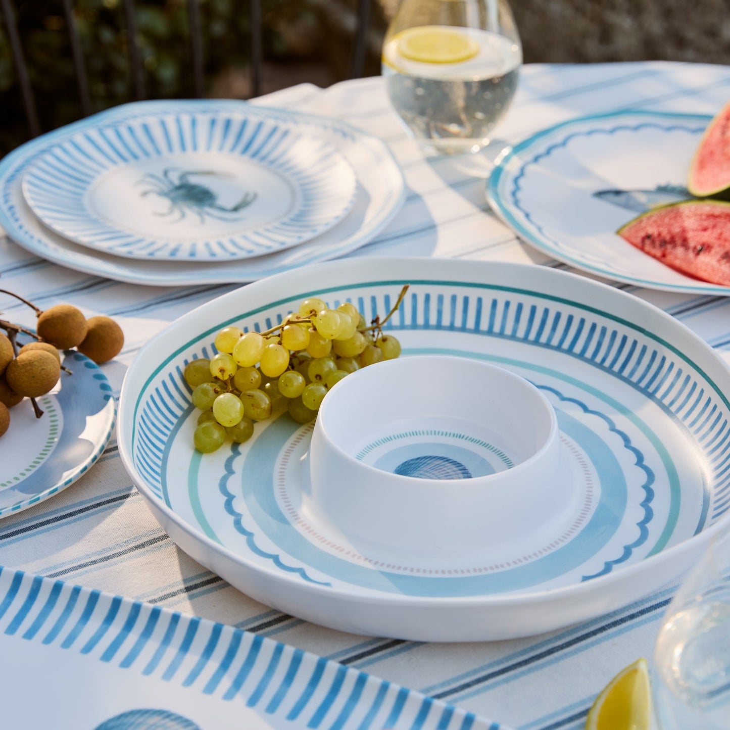 La Mer Melamine Chip Dip Platter