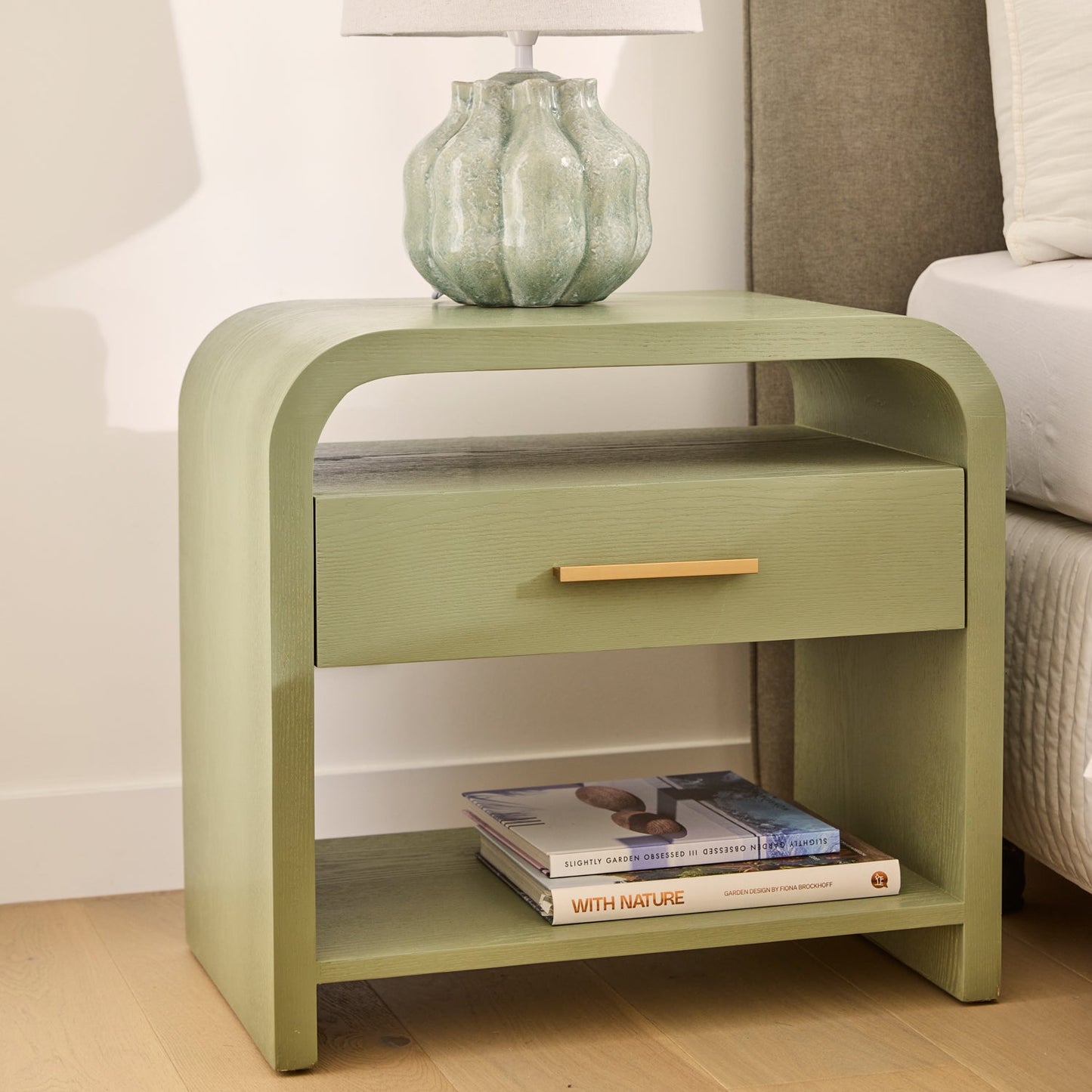 Verity Green Bedside Table