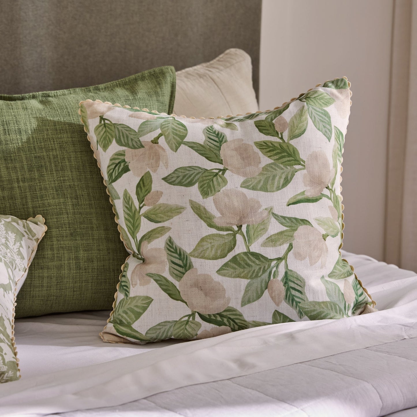 Magnolia Tree Green Cushion