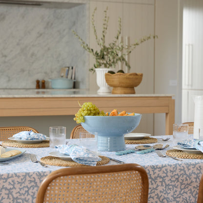 Ceramic Blue Pedestal Bowl