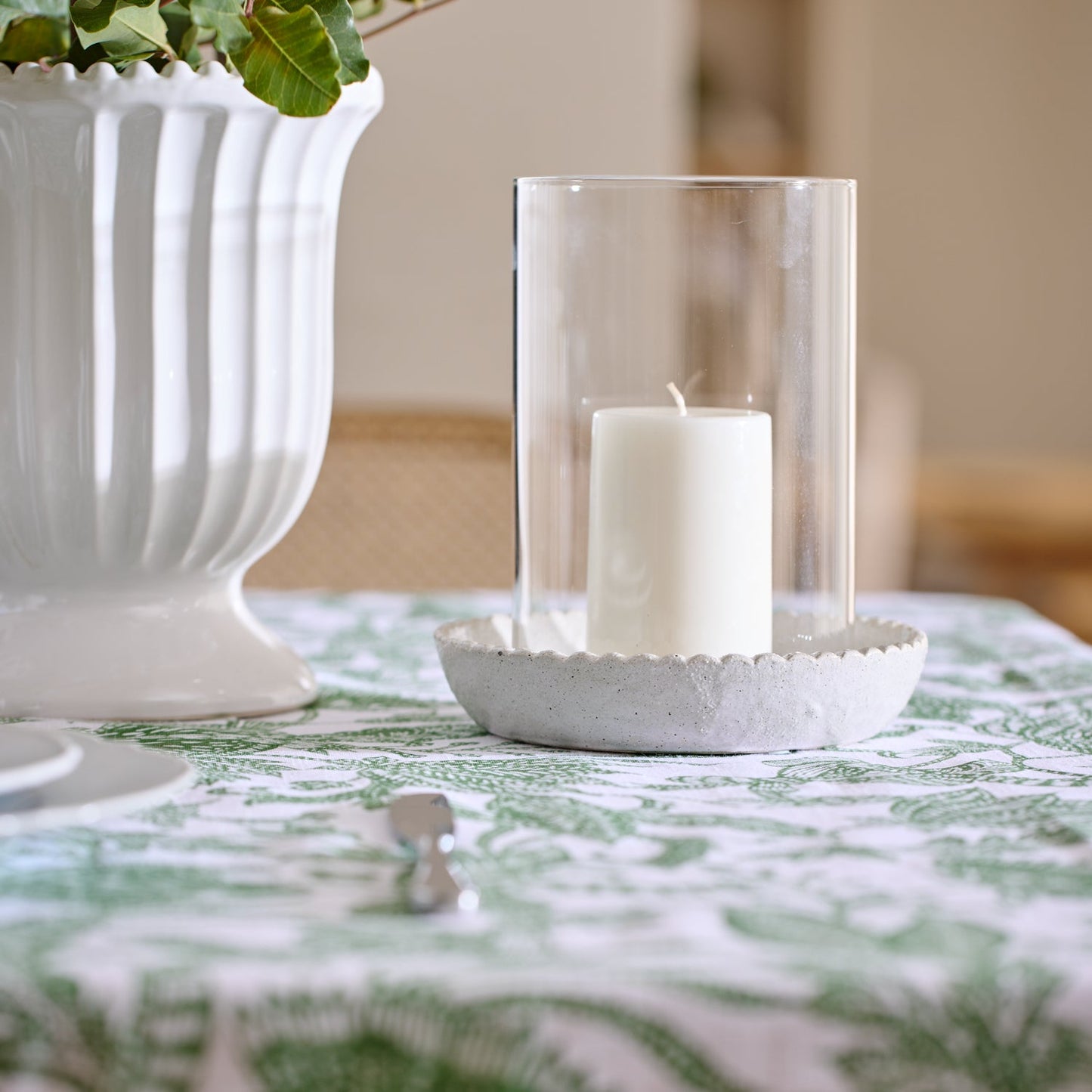 Neve White Ceramic Votive Large