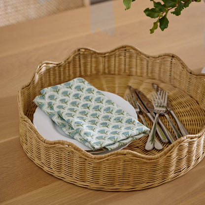 Mali Natural Wavy Round Tray