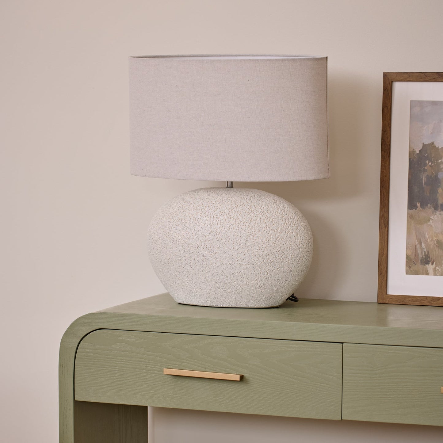 Owen White Textured Lamp