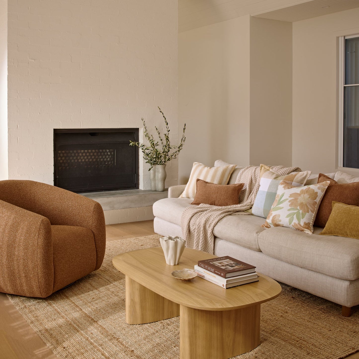 Carmine Oak Veneer Coffee Table
