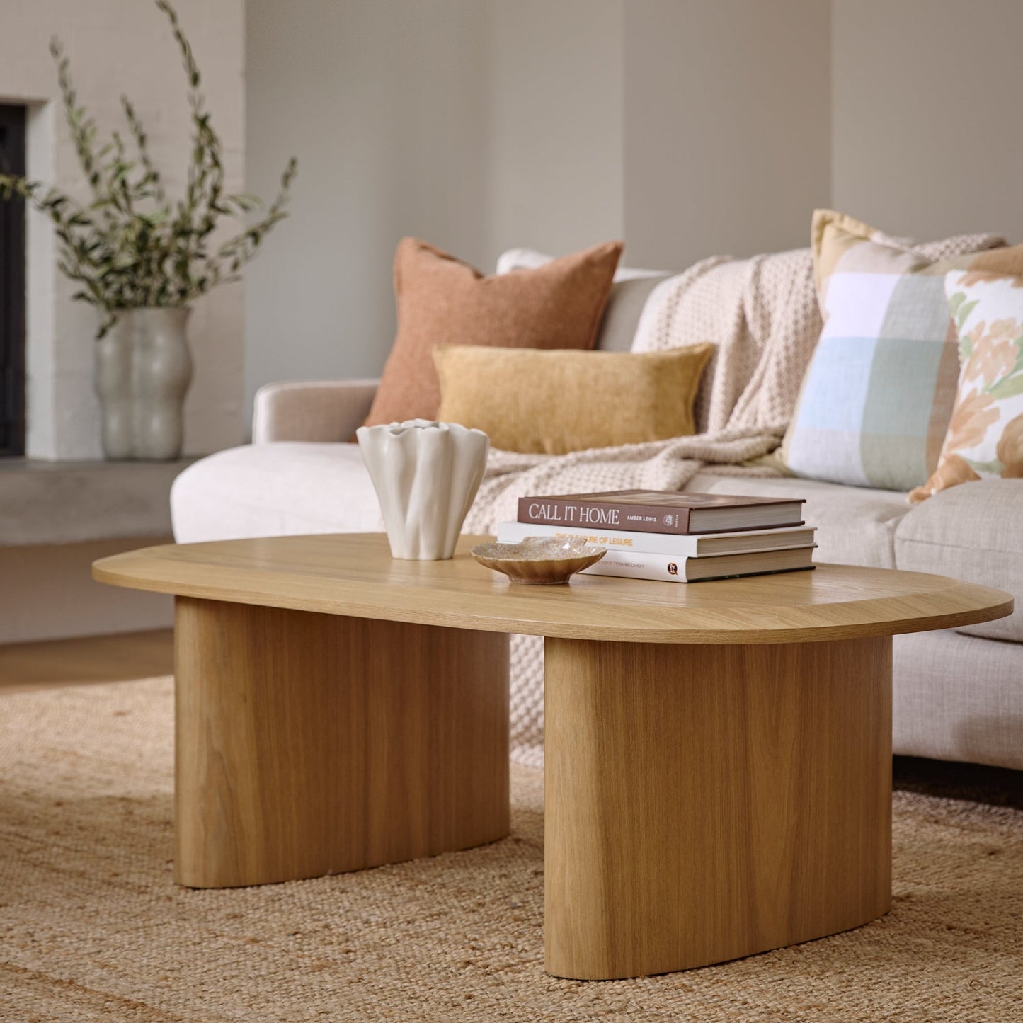 Carmine Oak Veneer Coffee Table