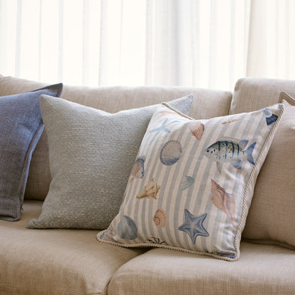 Reef Stripe Blue Cushion 50Cm