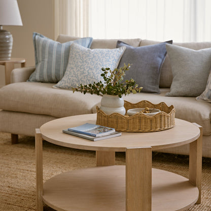 Mali Natural Wavy Round Tray