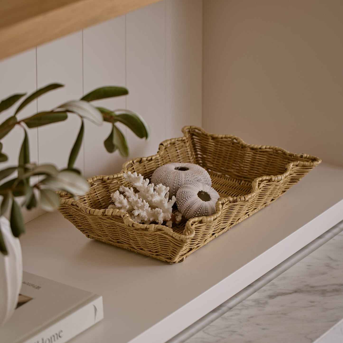 Clovelly Rattan Wavy Tray Set Of 2