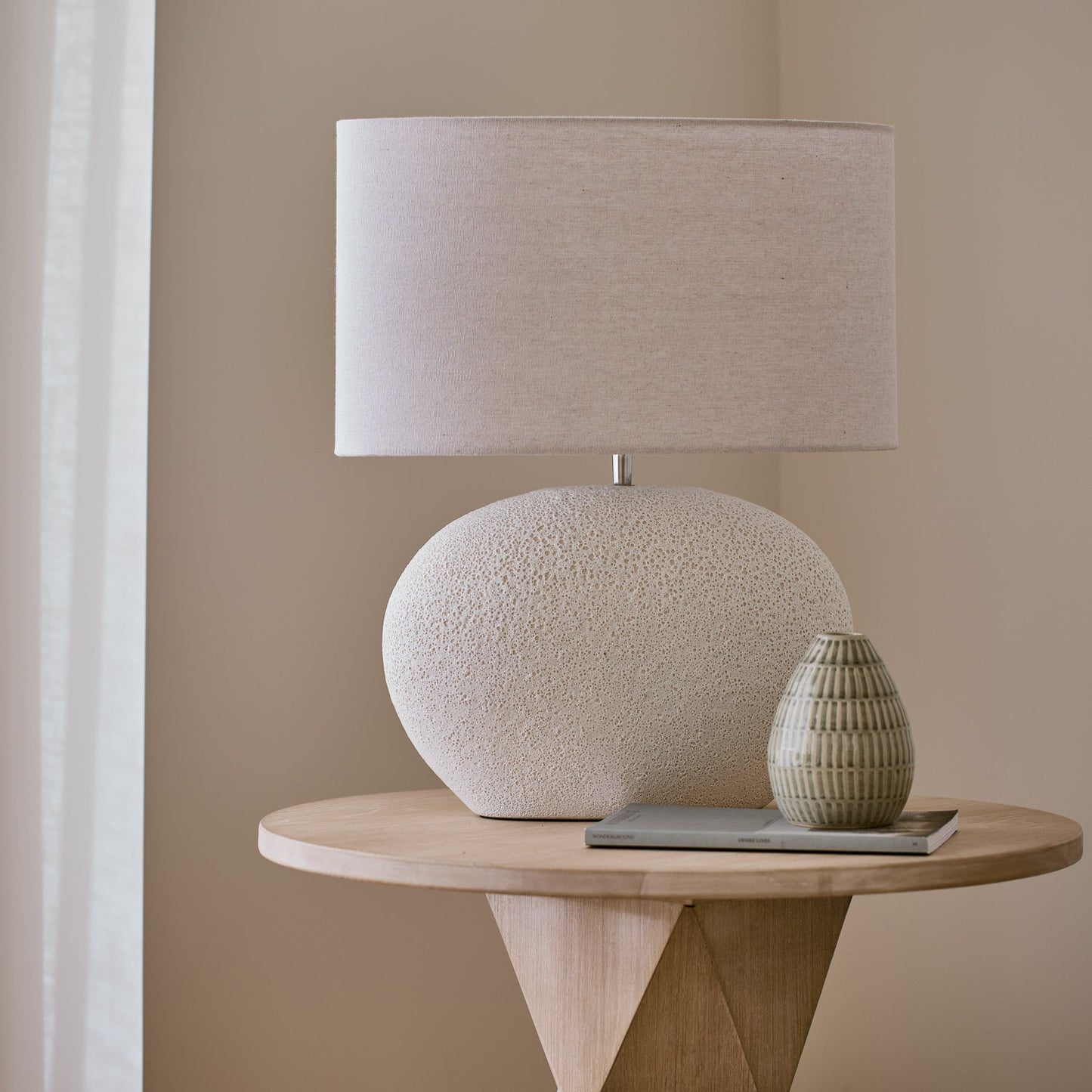 Owen White Textured Lamp