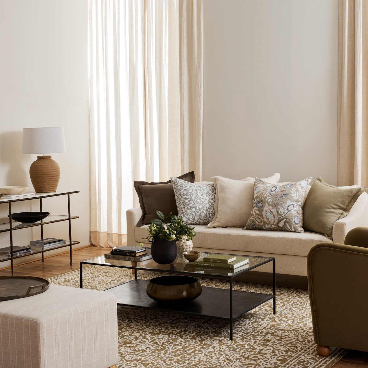 Riley Olive Linen Cushion