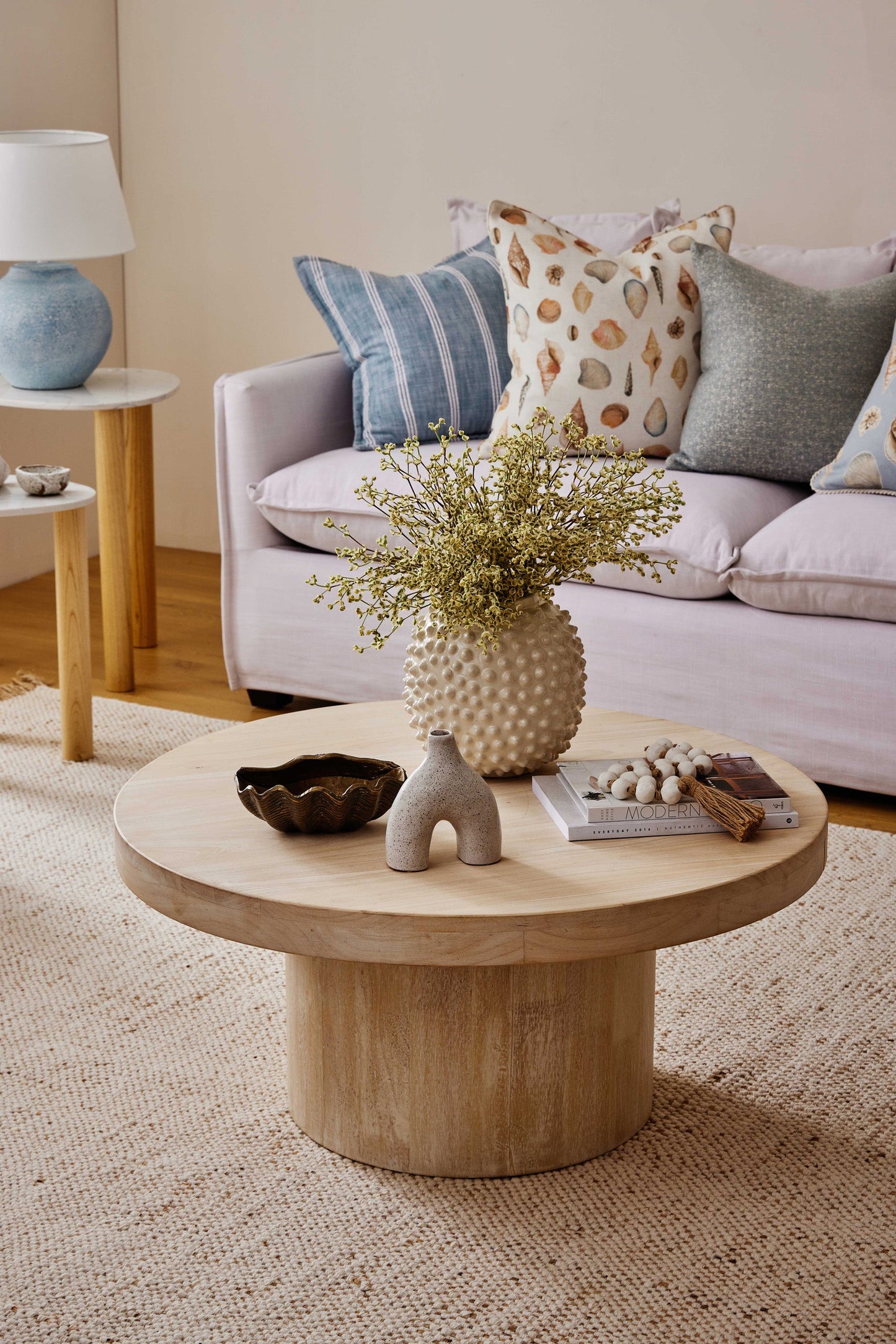 April Whitewash Coffee Table D88 X H40Cm