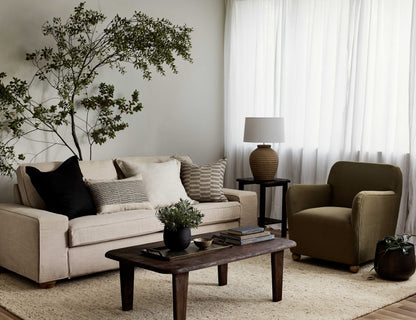 Xavier Black/Natural Linen Cushion 40X60Cm