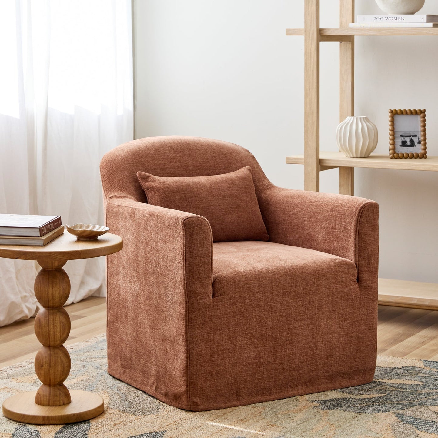 Beau Swivel Chair Rust Slip Cover