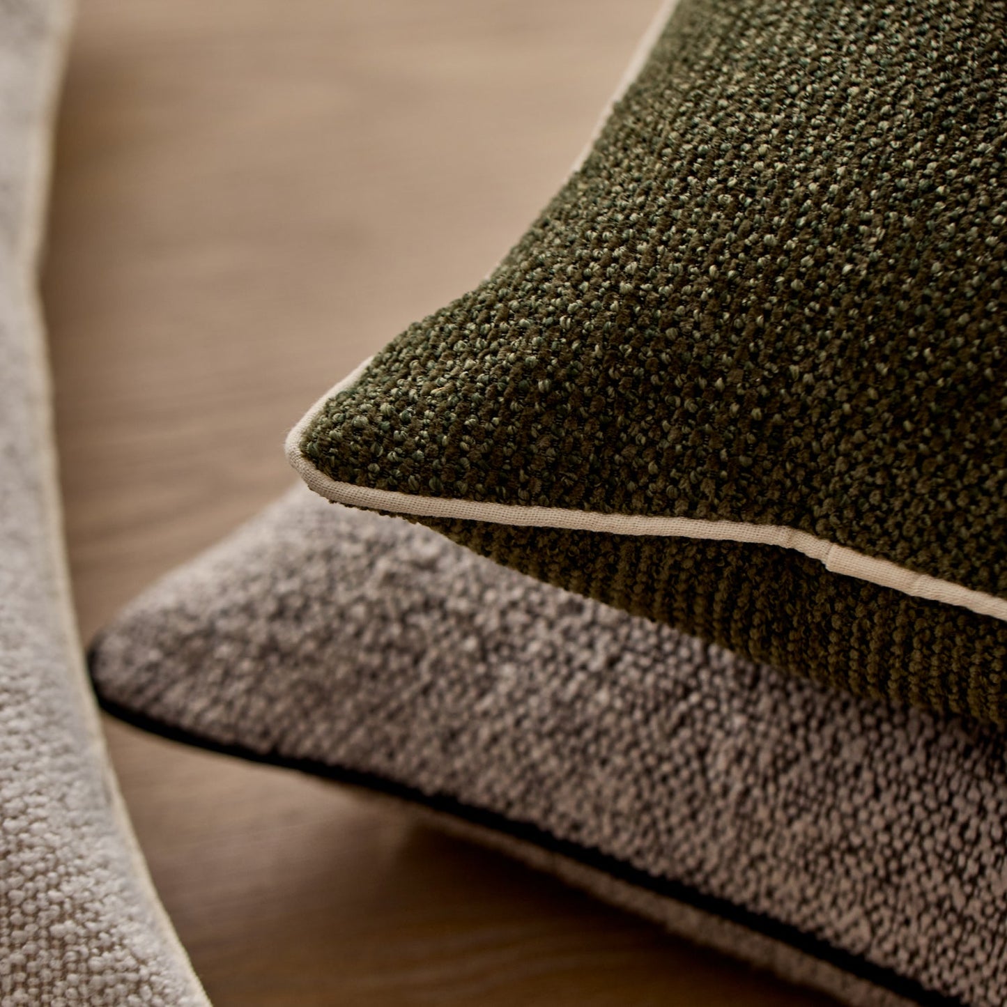 Casey Dark Green Textured Cushion 55Cm