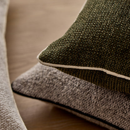 Casey Dark Green Textured Cushion 55Cm