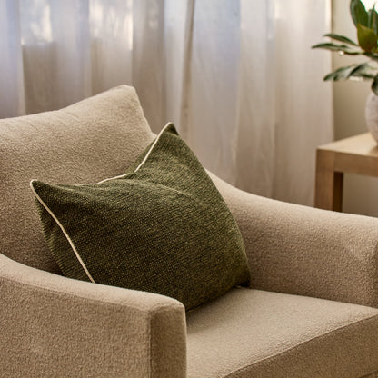 Casey Dark Green Textured Cushion 40X60Cm