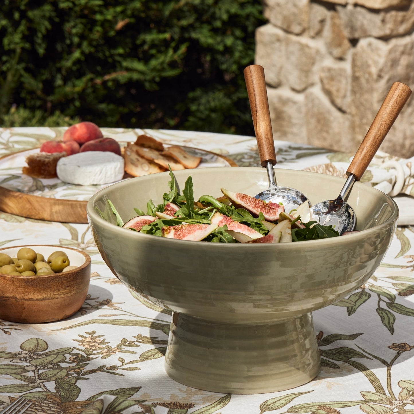 Ceramic Sage Green Pedestal Bowl