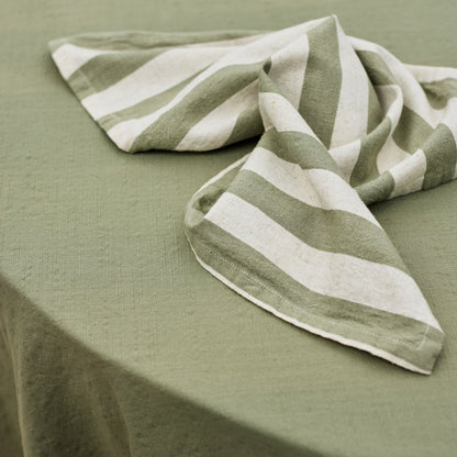 Estelle Green Stripe Napkin Set 4