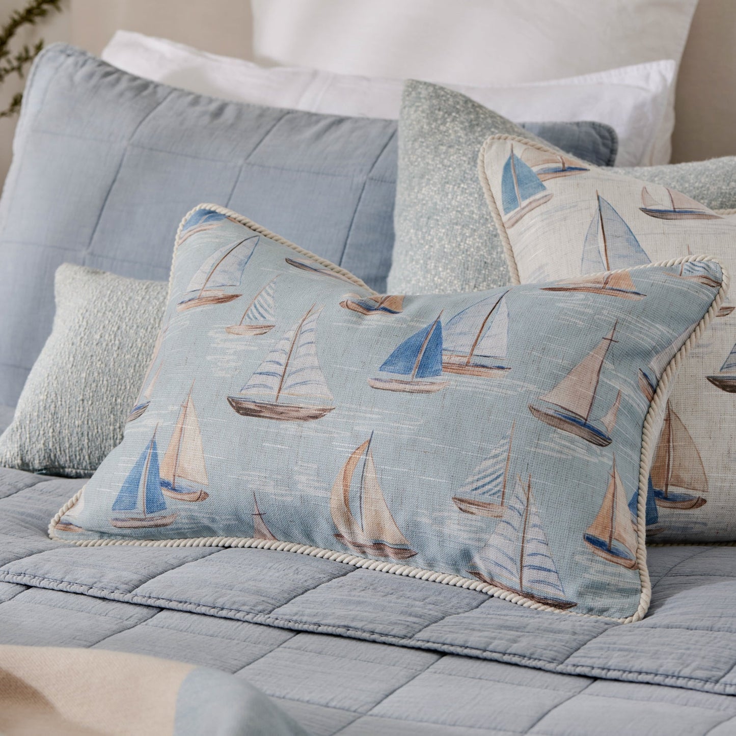 Sailboats Blue Cushion 40X60Cm