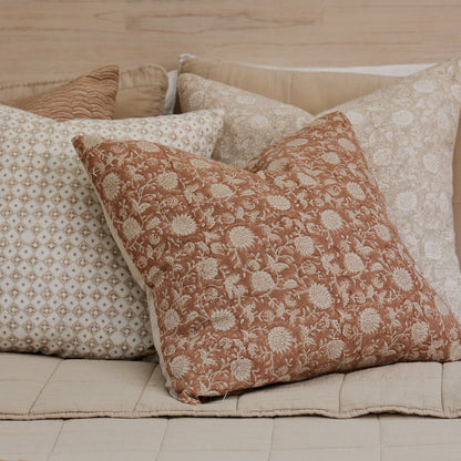Delilah Rust Block Print Cushion