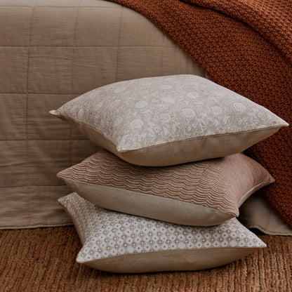 Samira Neutral Diamond Block Print Cushion