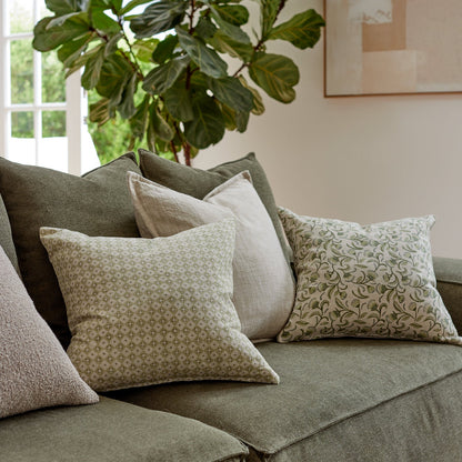 Lalita Green Block Print Cushion