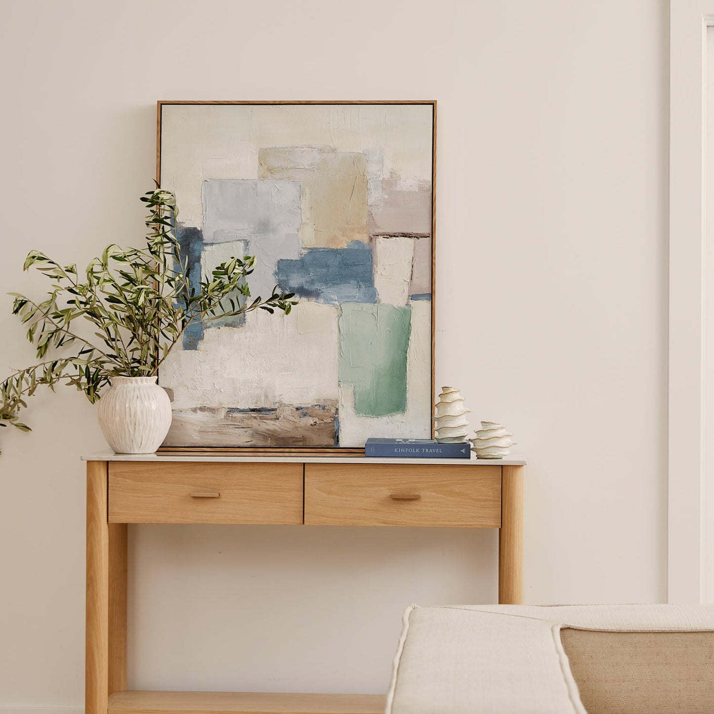Jarah Blue/Green Rectangle Canvas