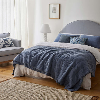 Morris Blue Stripe Bedhead