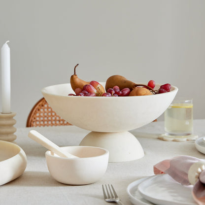 Aries Cream Pedestal Bowl
