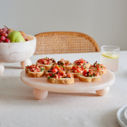 Aries Pink Round Footed Platter