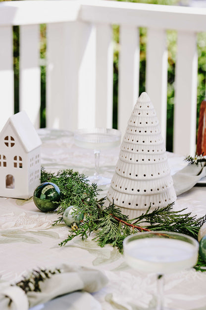 Christmas Tree White Table Decoration Lrg D15Xh25Cm