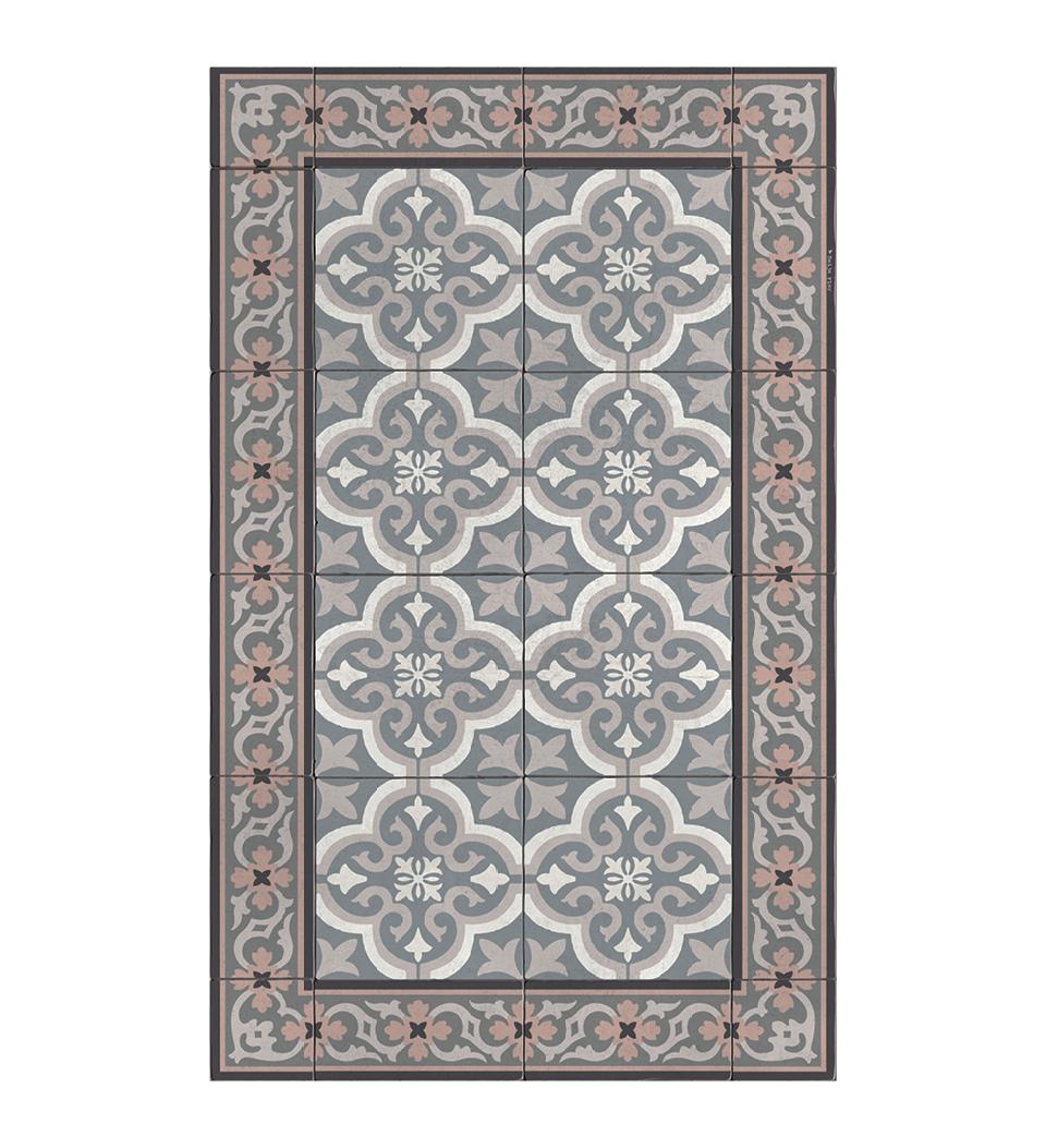 Noel Snowflake Concrete vinyl rug packshot