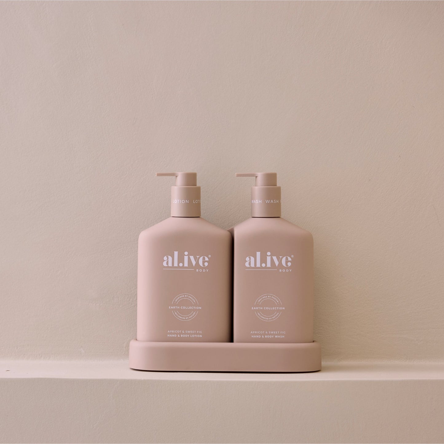 Alive Body Wash & Lotion Duo + Tray Apricot & Sweet Fig with tray