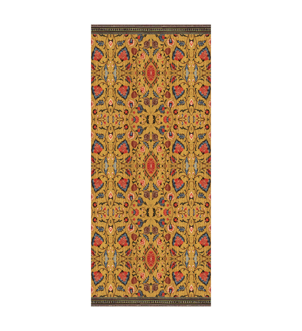 Bohemian Garden Gold Vinyl Rug Third Lifestyle