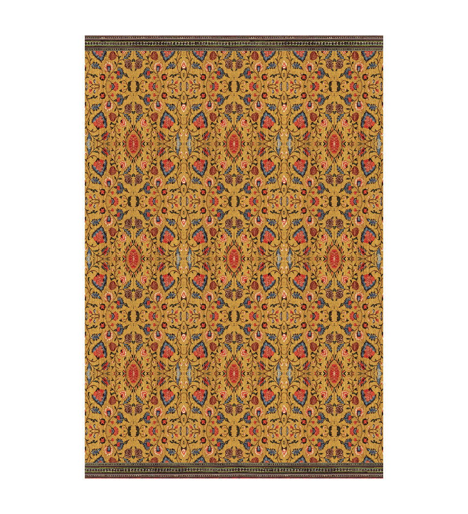 Bohemian Garden Gold Vinyl Rug Second Lifestyle