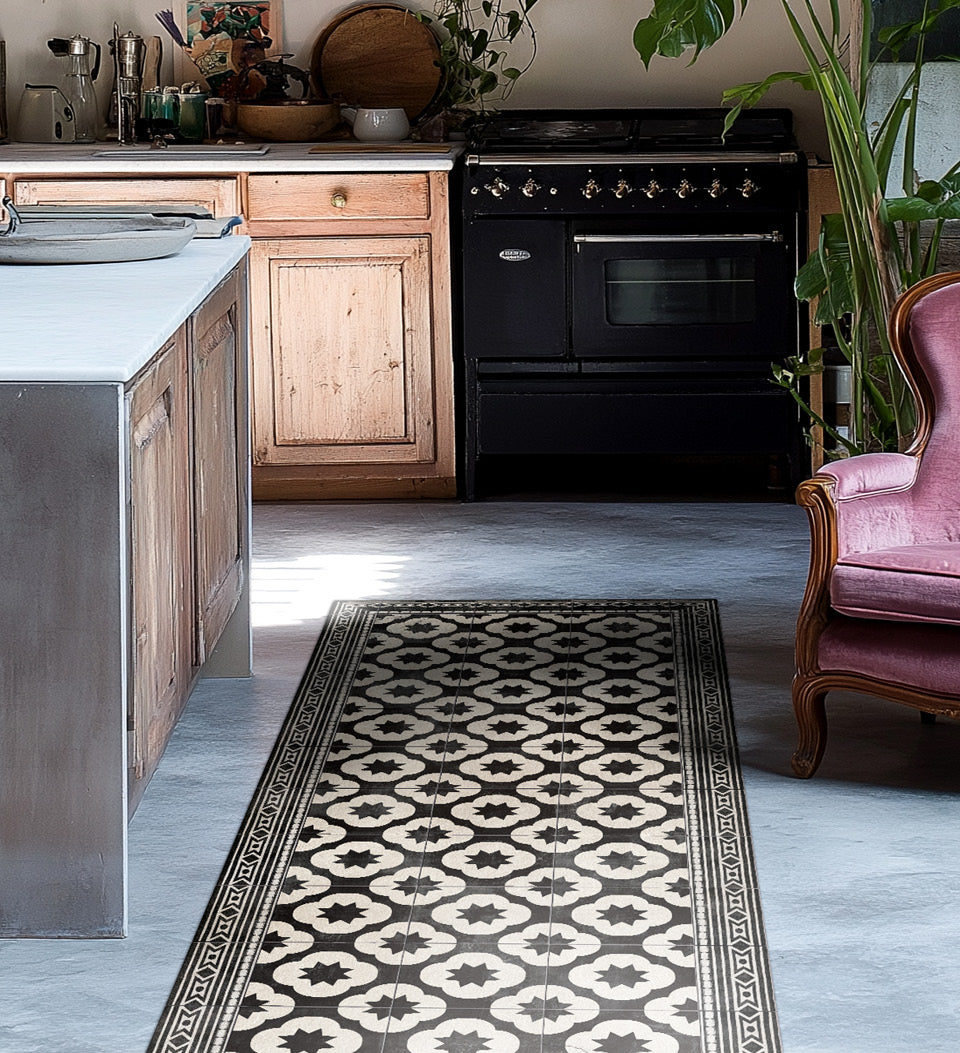 Clover vinyl rug lifestyle setting