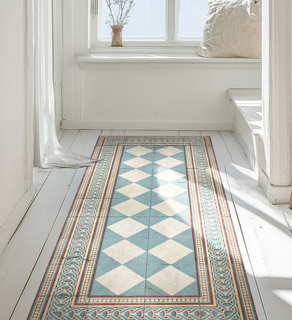 Gambit Queen Cyan Antique Vinyl Rug Alternative Lifestyle