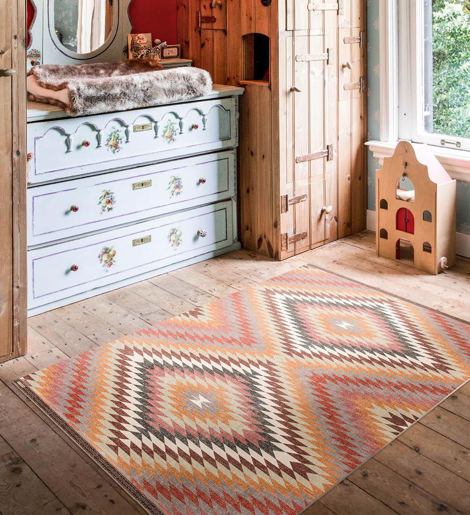 Kilim Colorful Vinyl Rug Product