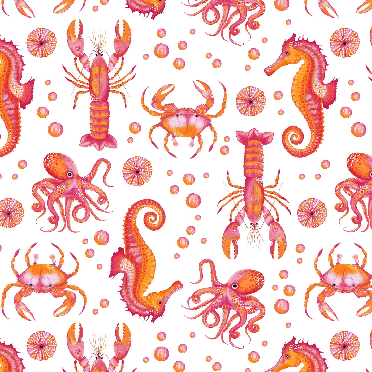 Ocean Napkins - Pink/Orange