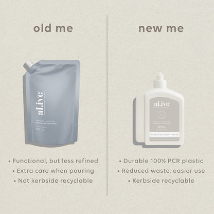 1 Ltr Conditioner Refill - White Tea & Argan Oil
