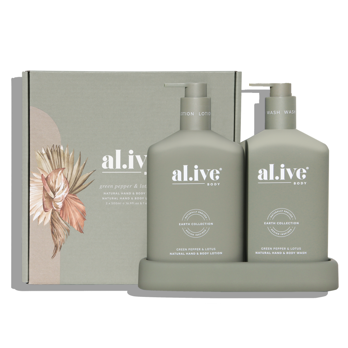 Alive Body Wash & Lotion Duo + Tray Green Pepper & Lotus main product image