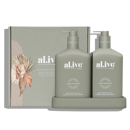 Alive Body Wash & Lotion Duo + Tray Green Pepper & Lotus main product image