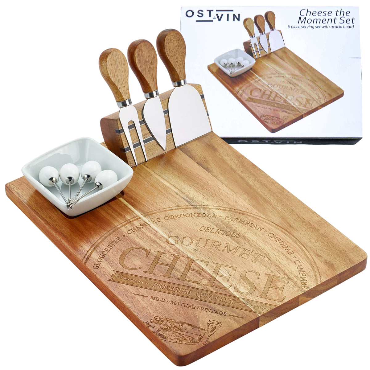 Cheese Board Set 9pc - 30cm x 22.5cm