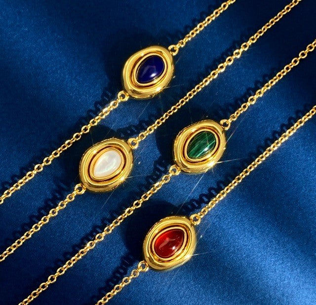 Jgrn Gold Ruby Oval Necklace