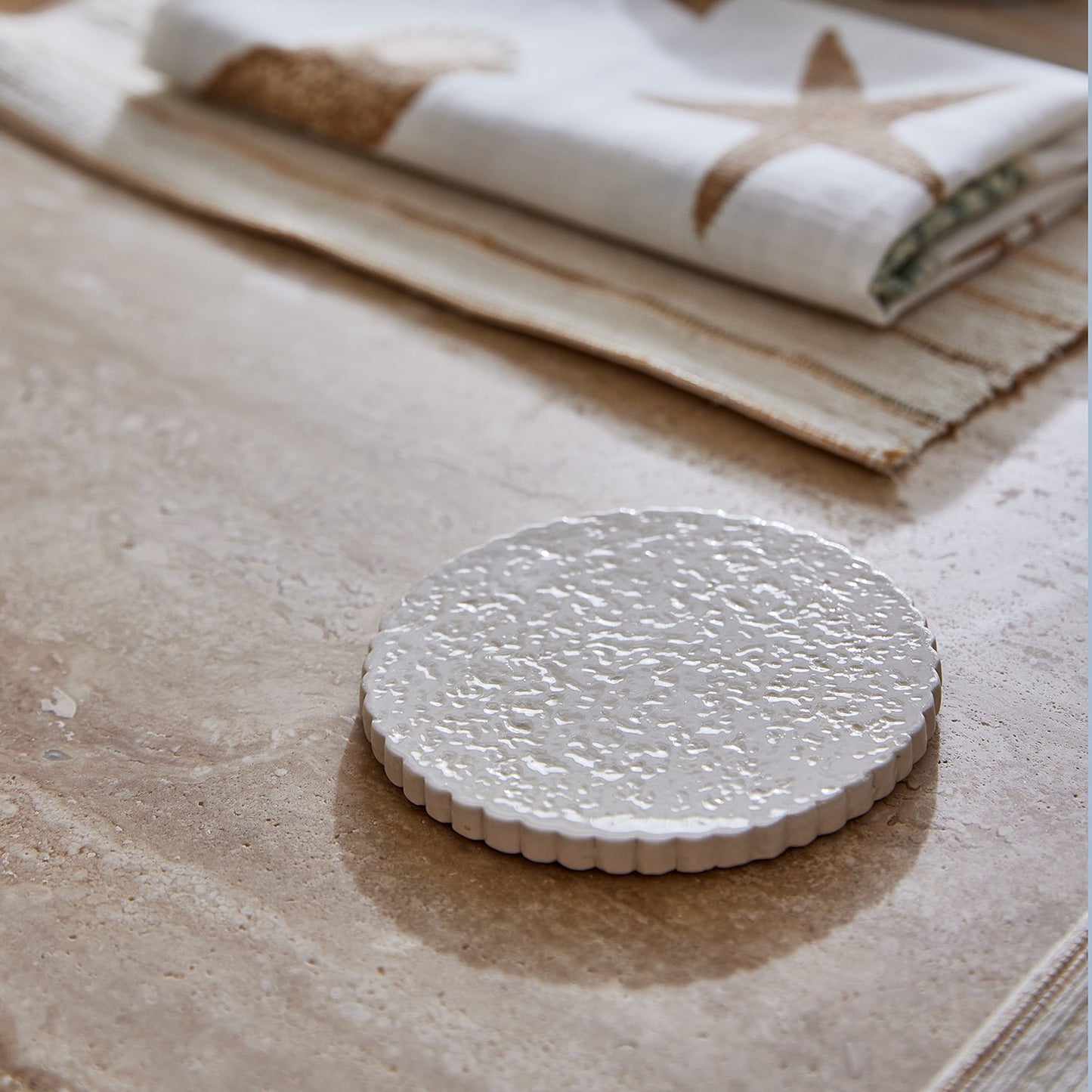 Ceramic Scallop Coaster Set 4