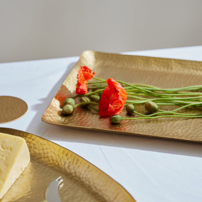 Alma Gold Beaten Rectangle Tray