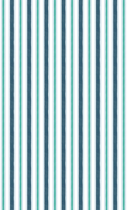 Summer Stripes Tablecloth - Blue/Green/White