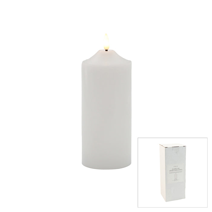 LED CANDLE - WHITE -  7.5 X 20cm